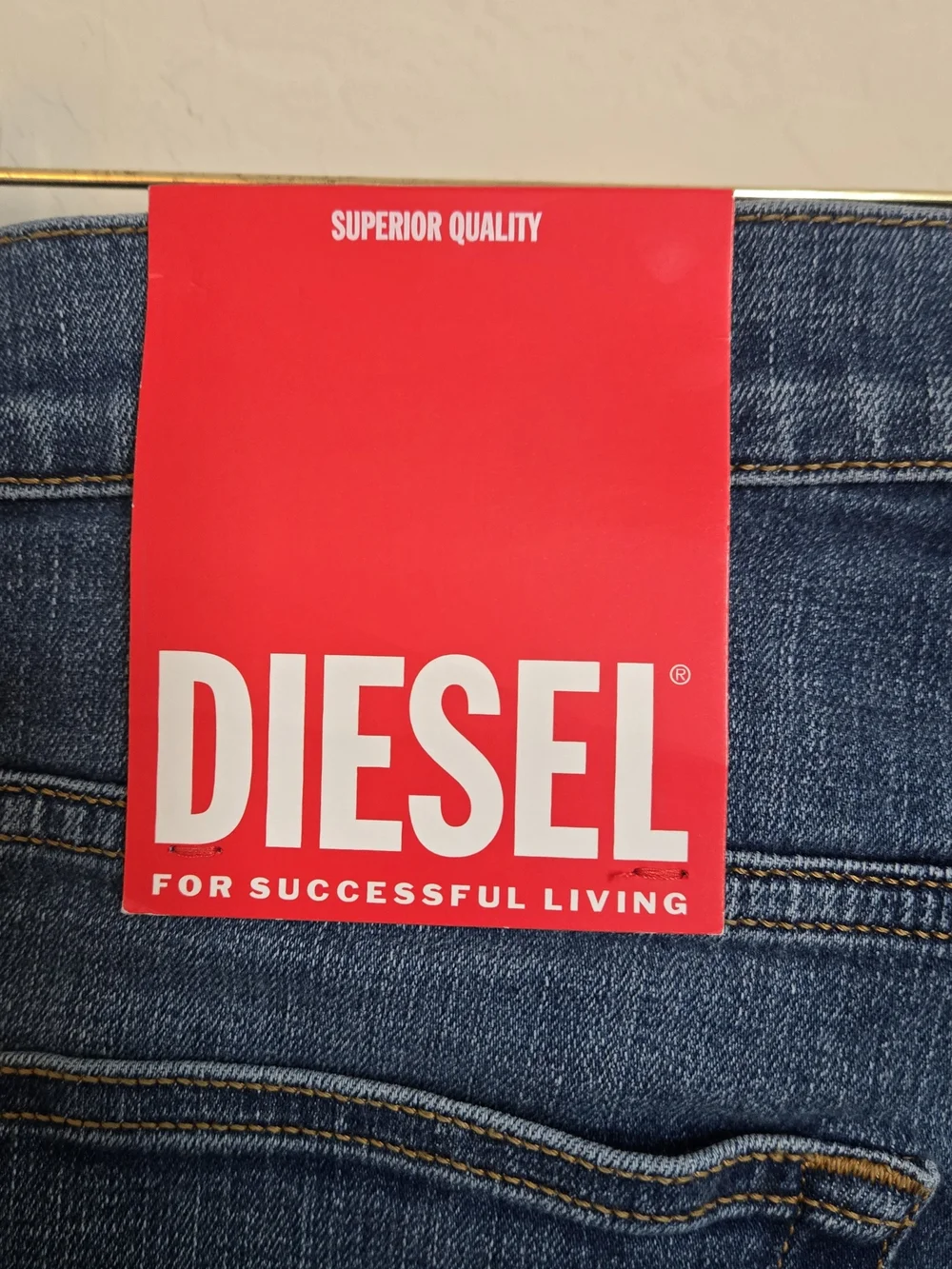 NWT Diesel 2005 D-Fining Jeans Men W33 L32 Regular Fit Tapered Blue Denim Stretc